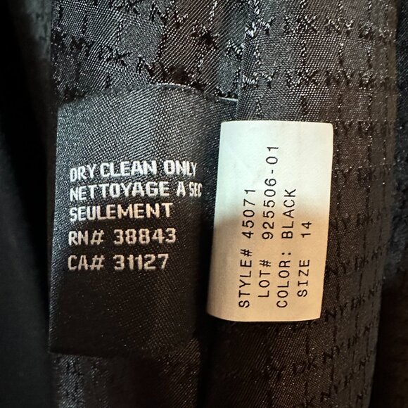 DKNY Elegant Black Wool Cashmere Blend Maxi Coat, Size 14 - Picture 13 of 16